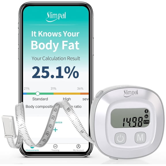 Smart Body Measuring Tape, Tape Measure for Body Waist Arms Hip Bust Measurements Device with App, Retractable Bluetooth Monitoring Body Fat BMI Tool for Fitness Shape & Weight Loss