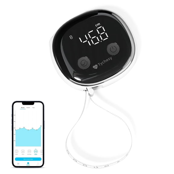 Smart Body Tape Measure, Bluetooth Digital Body Measuring Tape with APP for Body Measurement Device, Clear LED Display, USB-C Rechargeable
