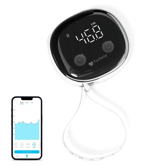 Smart Body Tape Measure, Bluetooth Digital Body Measuring Tape with APP for Body Measurement Device, Clear LED Display, USB-C Rechargeable