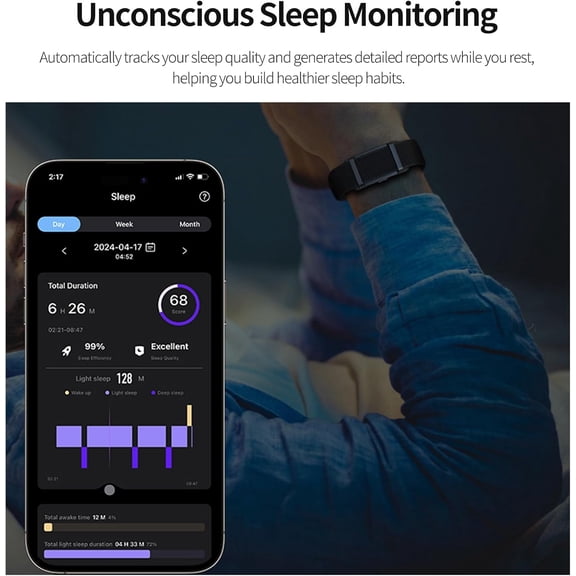 Smart Bracelet - Activity Tracker for Men & Women, 170+ Sports Modes, 24H Sleep Tracking, Free App