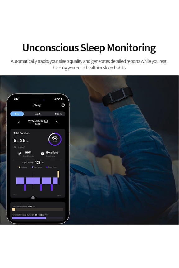 Smart Bracelet - Activity Tracker for Men & Women, 170+ Sports Modes, 24H Sleep Tracking, Free App