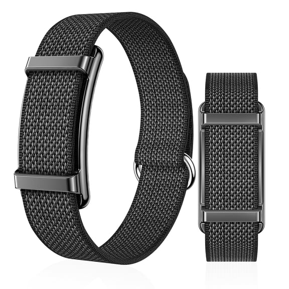 Smart Bracelet  Fitness Tracker For Women & Men, Screenless Bracelet with Nylon Band, Ultrathin 4.9MM, 3ATM Water Resistance, 20g Weight, Activity Tracker for Android & iPhone (Black)