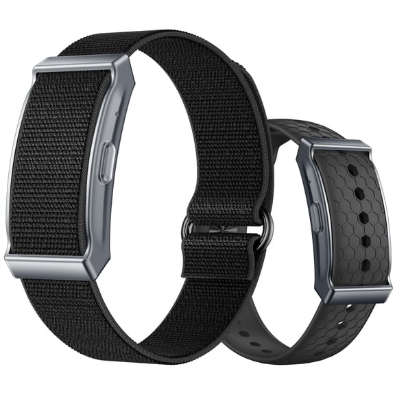 Smart Bracelet Health Wristband Fitness Tracker Heart Rate Monitor Sleep Tracker Step Counter Pedometer Multi Sport Modes Waterproof Wearable Activity Tracker, Free App, Silicone & Nylon Strap