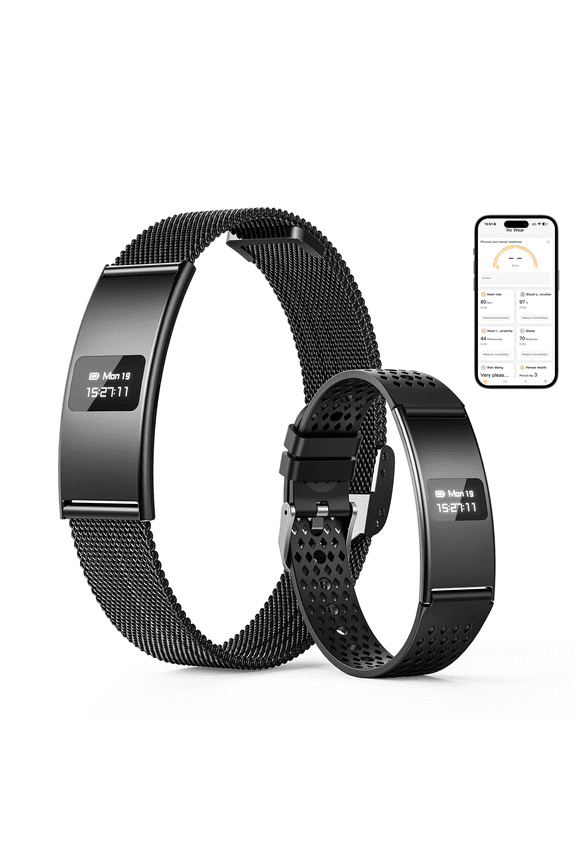 Smart Bracelet, Subscription-Free 24/7 Health Tracking, Heart Rate, SpO2, HRV & Sleep Tracker with IPX8 Waterproof, Wearable Activity & Fitness Tracker, 7-Day Battery, 2 Bands