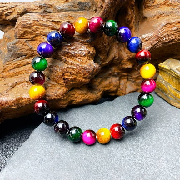 Smart Bracelet with Calling Health Tracking Natural Stone Beaded Jewelry for Men Women Fitness Sleep Remote Camera Control