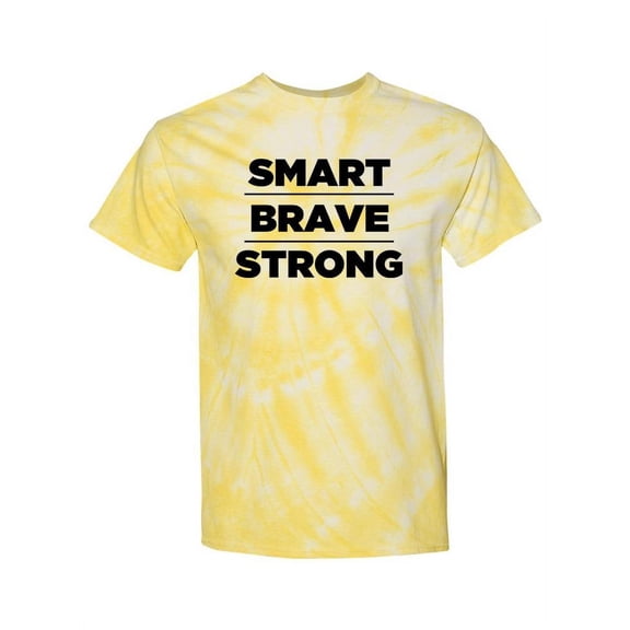 Smart, Brave And Strong Tie-Dye Cyclone Men -Smartprints Designs, Male Large
