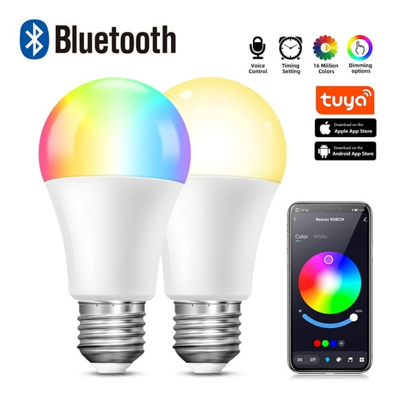 E27 9W Smart Bulb Wifi Bluetooth Smart Bulb Rgb Infinitely Dimmable Alexa Cct Color Dimming Lights