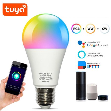 E27 15W Smart Bulb Wifi Bluetooth Smart Bulb Rgb Infinitely Dimmable Alexa Cct Color Dimming Lights