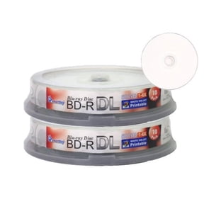 Smart Buy 20-disc 50GB 6x Blu-Ray BD-R DL Dual Layer White Inkjet Hub Printable Blank Data Video Recordable Media
