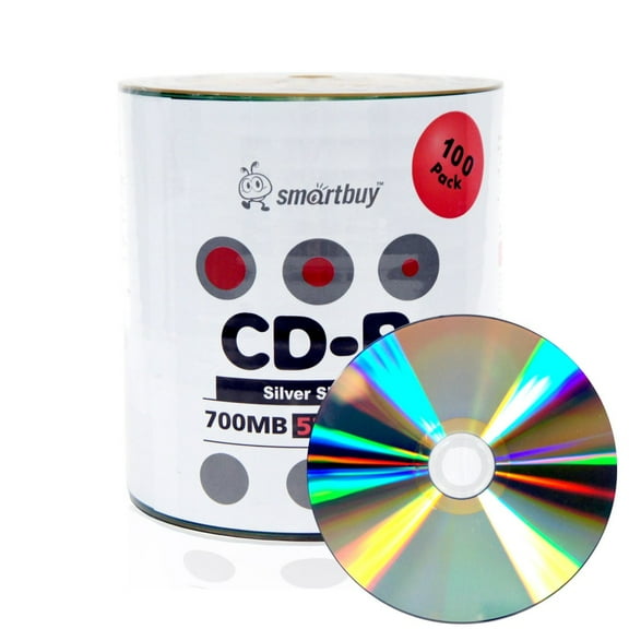 Smart Buy 80 Min 700 MB 52X CD-R Recordable Disks Spindle. 100 Pack