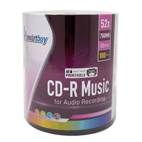 Smart Buy 80 Min 700 MB 52X CD-R Recordable Disks Spindle, 100 Pack