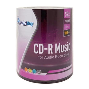 Smart Buy CDRAU52LGO 80 Min 700 MB 52X CD-R Recordable Disks Spindle, 100 Pack