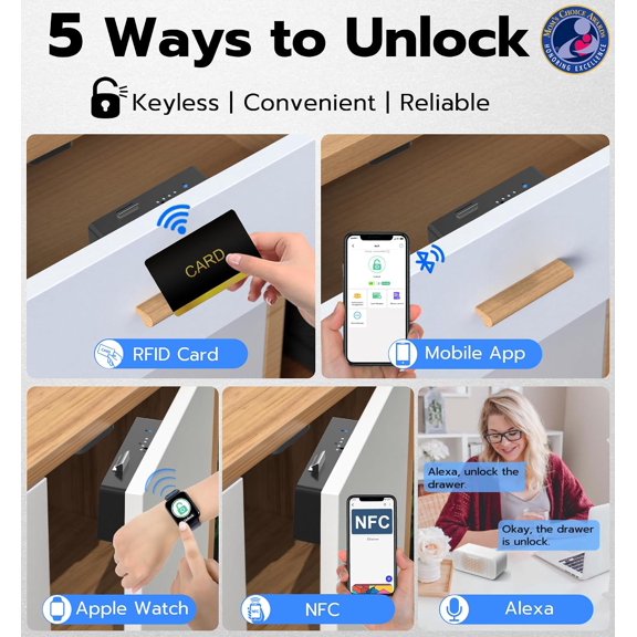 Smart Cabinet Lock, Baby Proof Childproof Hidden Drawer Lock
