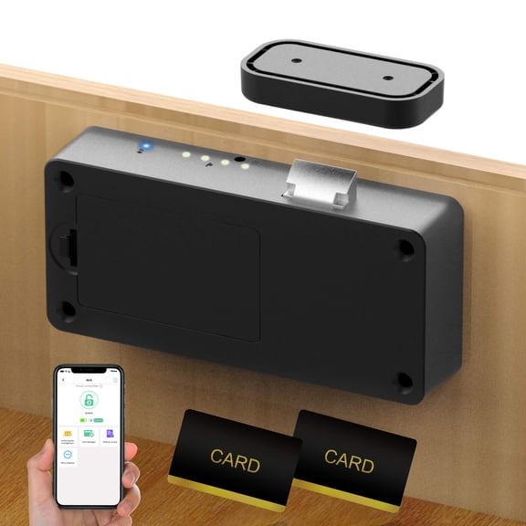 Smart Cabinet Lock, Black, Keyless RFID Drawer and Cabinet Security