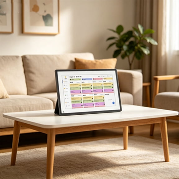 Smart Calendar Frame Digital Photo Display, Send Photos Videos Schedules Meals And Reminders Through App, Family Management Center With Wall Mount And Tabletop Design For Home Kitchen Office
