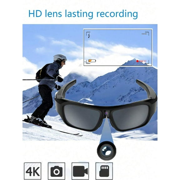 Smart Camera Glasses 4K Ultra HD - Hands-Free Video Recorder for Sports, Travel, Driving, Fishing & Biking - Includes 64GB Memory Card, Ideal for Outdoor Adventures & Daily Use