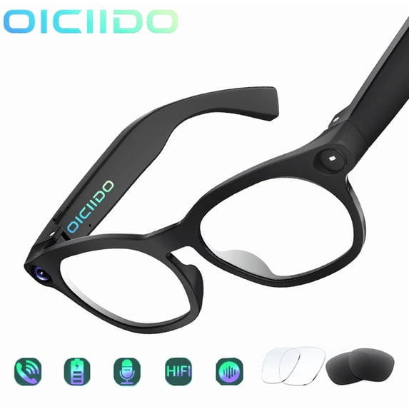 Smart Camera Glasses Featuring An 8MP Ultra-wide-angle Camera,  AI Voice Control, 8 Hours Of Immersive Audio Playback, Wi-Fi And Bluetooth 5.3, And Support for Type-C Charging W