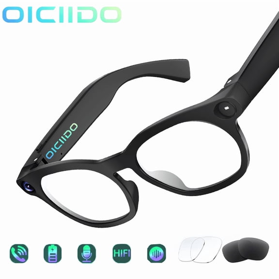 Smart Camera Glasses Featuring An 8MP Ultra-wide-angle Camera,  AI Voice Control, 8 Hours Of Immersive Audio Playback, Wi-Fi And Bluetooth 5.3, And Support for Type-C Charging W