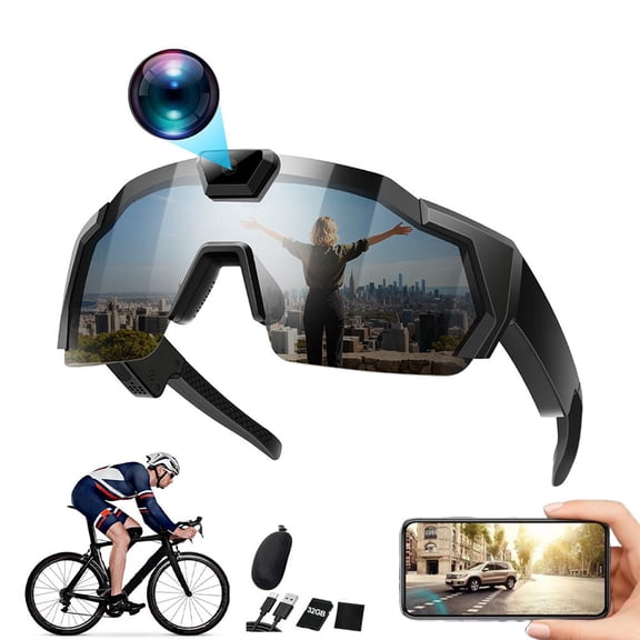Smart Camera Glasses,OutdoorSports HD Recording Video,Cycling Action Sunglass