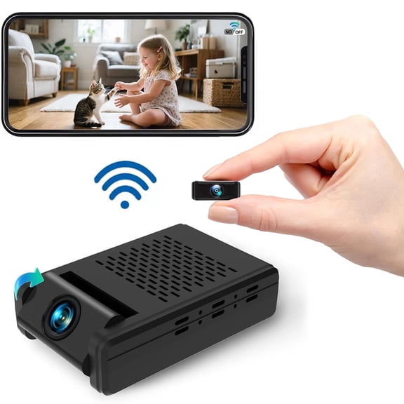 Mini Security Camera,Wireless Micro Camera with 180°Rotating Lens, Free 1-Year Cloud Storage, 4K WiFi Wireless Surveillance,Motion Detection,Auto Night Vision for Family Monitoring Access Control