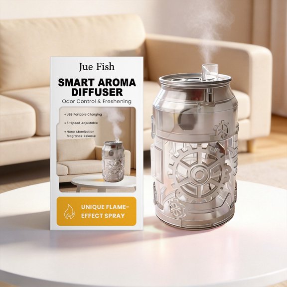 Smart Can Aroma Diffuser Transparent Black, Long Lasting Fragrance Diffuser for Bedroom Use 1pcs