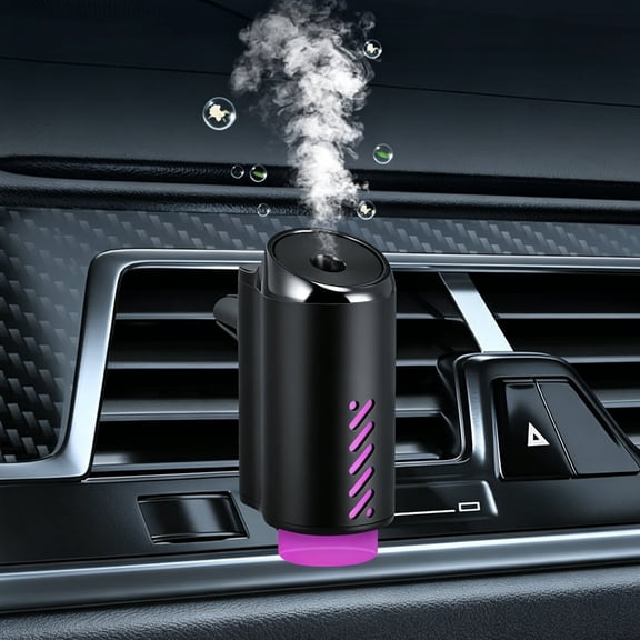 Smart Car Air Freshener with 3 Essential Oils, 2 Modes Adjustable Intelligent Car Aroma,Rechargeable Car Aroma Diffuser,Car Fresheners Long Lasting,DIY Perfume Choose,Smart Auto On/Off (Black)