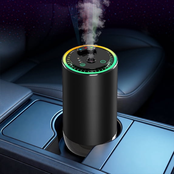 Smart Car Air Freshener Diffuser with Starry Sky Projection and 50ml Perfume, Auto On/Off Intelligent, 3 Adjustable Spray Modes Rechargeable Car Aroma Diffuser, Cologne