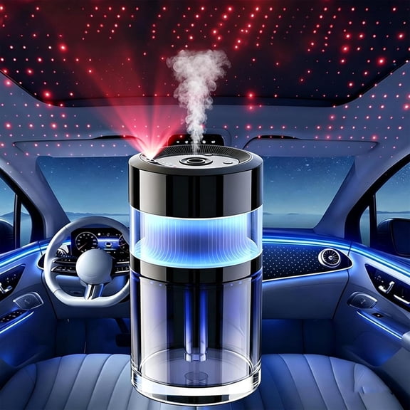Smart Car Air Freshener, Intelligent Aroma Diffuser with 6 Color & Starry Sky Projection, Auto On/Off Essential Oil Diffuser for Car, Home, Office Gift for Men & Women (Ocean)