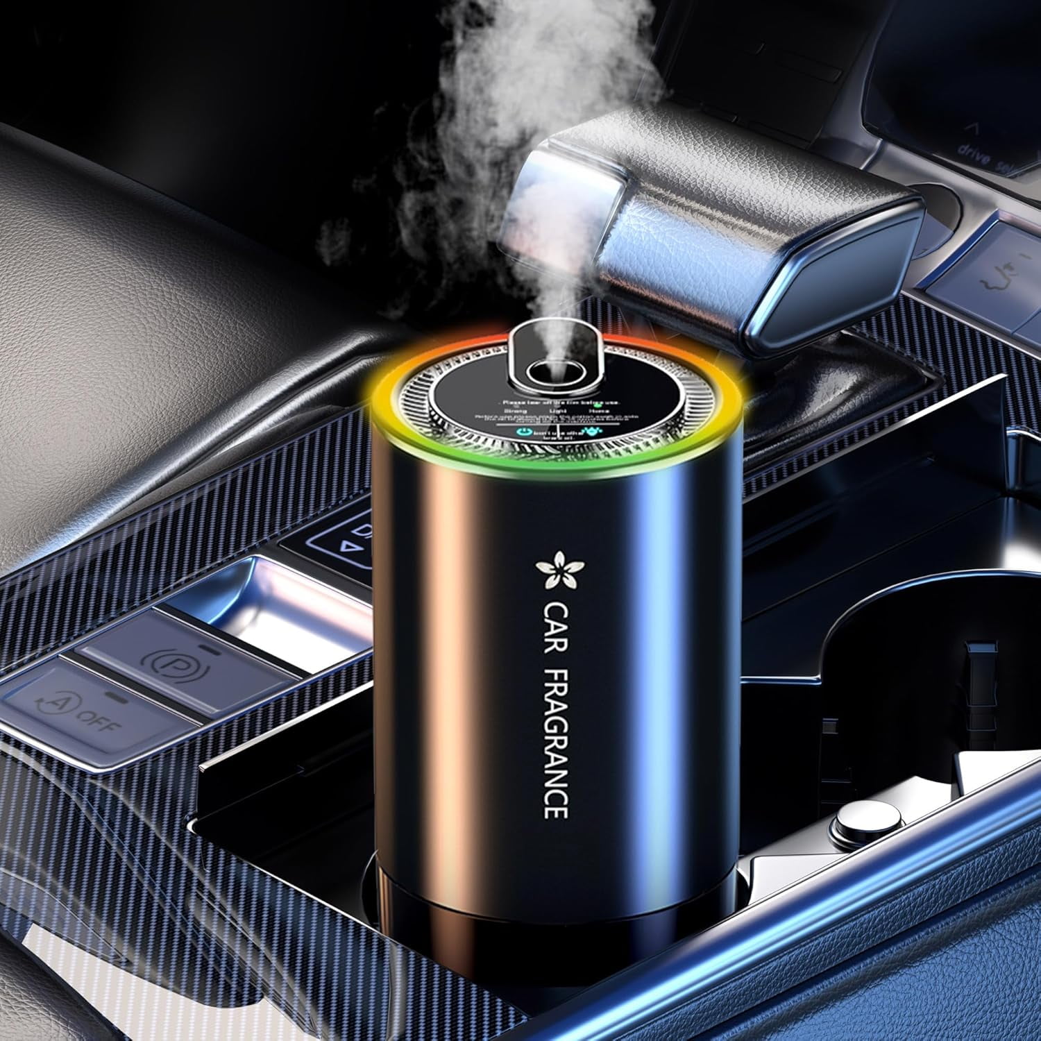 Smart Car Air Fresheners Diffuser with with LED Light, Auto On/Off Air