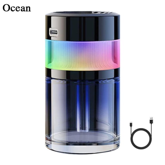 Smart Car Aroma Diffuser with Auto On/Off, 120ml Capacity, 6-Color LED Light, Ultrasonic Mist Odor Eliminator, 7.1cm x 13.5cm