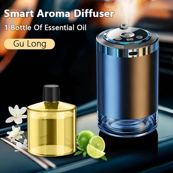 Smart Car Aroma Diffuser with Essential Oils, Humidifier, Starry Sky Projection & Ambient Light
