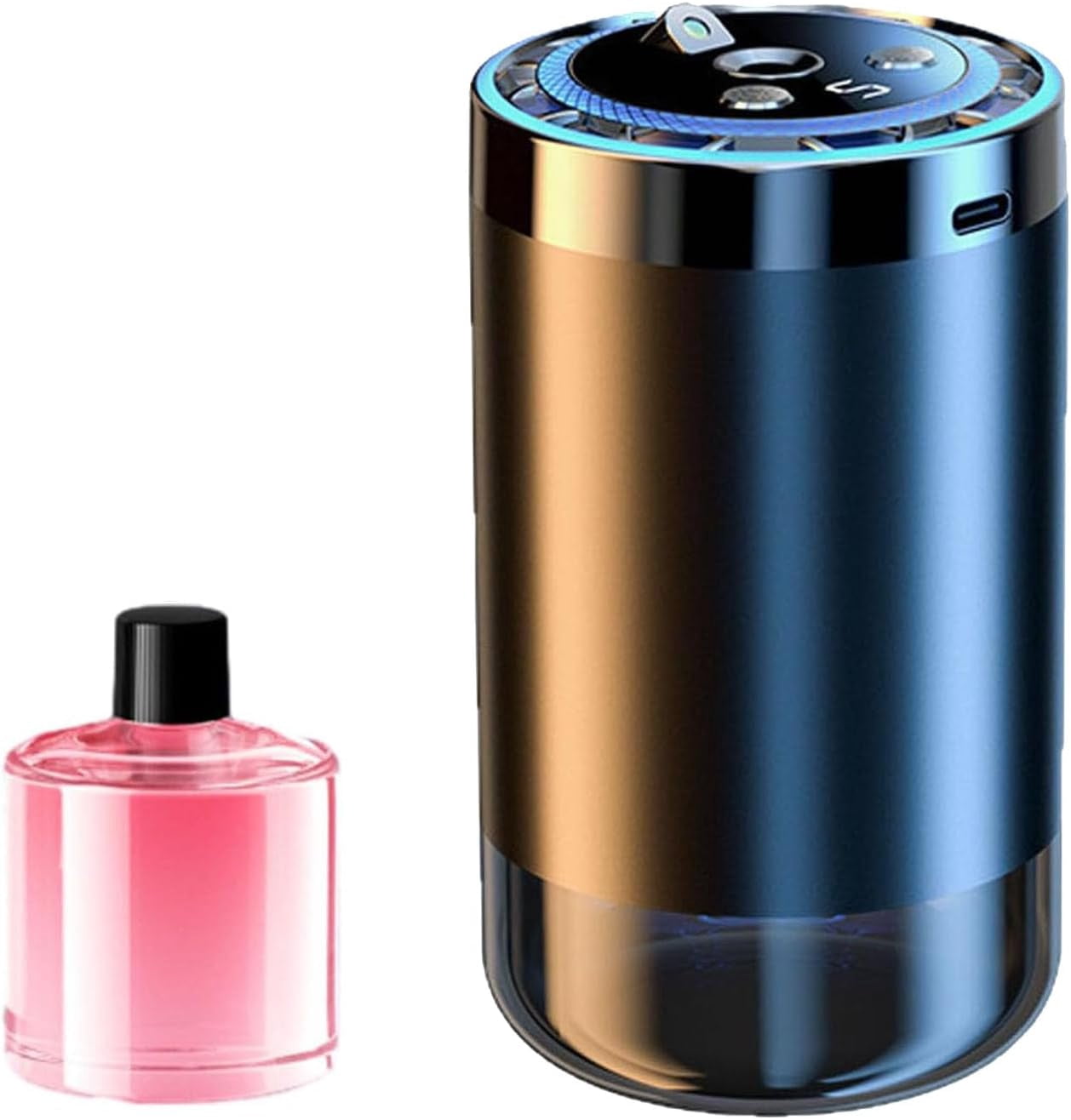 Smart Car Diffuser Set with Light & Spray Modes, Car Air Freshener Long Lasting Scent, Star Ambiance Roof, Auto On/Off, Muli Adjustable Modes USB Charge (Gardenia-5-Speed (Aluminum Alloy))