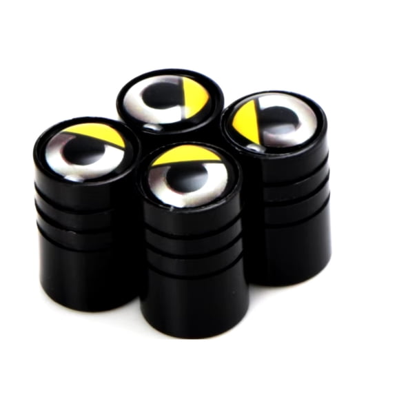 Smart Car Fortwo, Forfour, Aluminum Black Valve Stem Caps With Logo