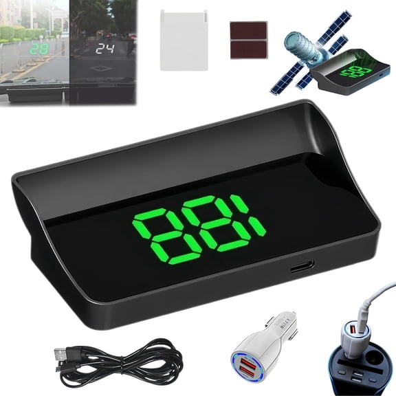 Smart in Car Hud Co Pilot, Hud Display Car Navigation,10hz Refresh USB Powered Large Mph and KMH, with GPS+BDS Navigation, Auto Brightness, Plug & Play Windshield Speedometer