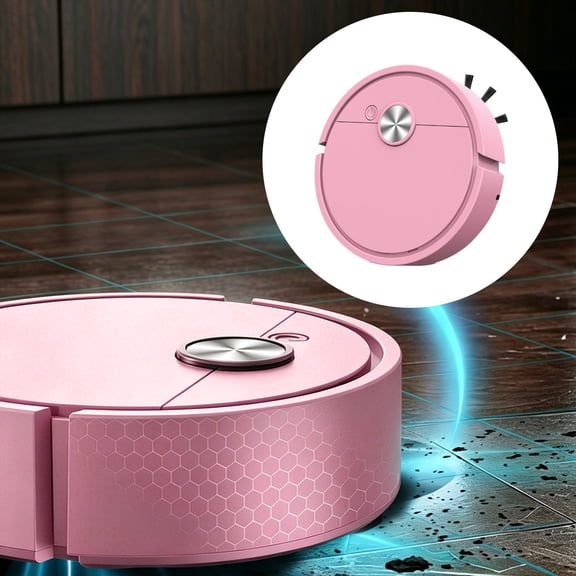 Smart Car Robot Vacuum (Pink) - Compact Sweeping & Mopping Cleaner with Auto Obstacle Navigation, Rechargeable Mini Vacuum for Hard Floors & Pet Hair