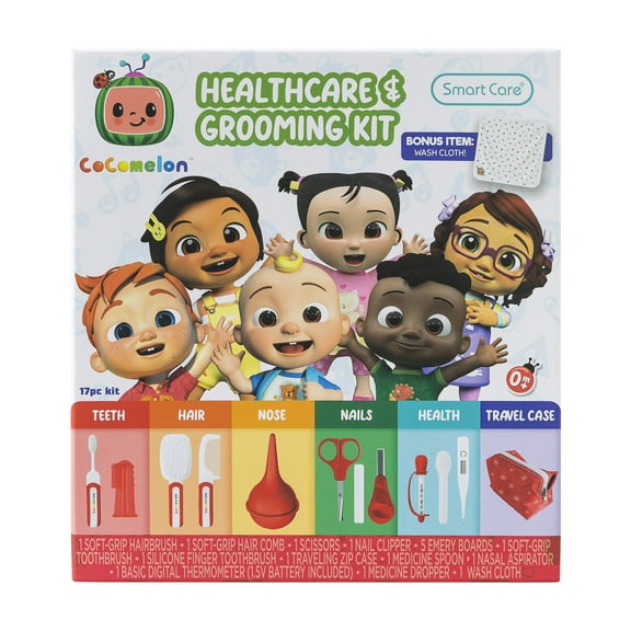 Smart Care Cocomelon Health & Grooming Kit for Toddlers, 17 Piece Kit
