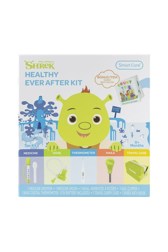 Shrek Healthy Ever after Baby Healthcare Kit, 7 Piece Kit for Newborns, 0+ Months