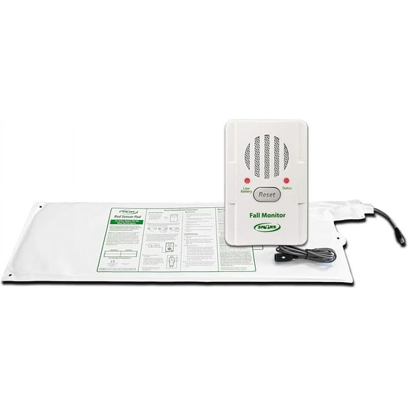 Smart Caregiver Bed Exit Alert for Elderly Fall Prevention - Bed Alarm & Corded Weight Sensing Pad Let You Know When Patients Gets Up - 1 Year Warranty