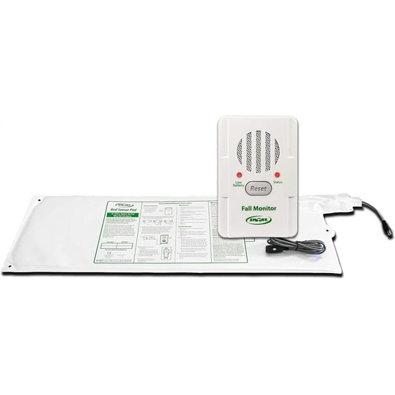Smart Caregiver Bed Exit Alert for Elderly Fall Prevention - Bed Alarm & Corded Weight Sensing Pad Let You Know When Patients Gets Up - 1 Year Warranty