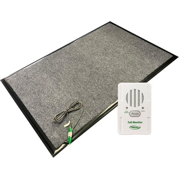 Smart Caregiver Corporation Fall and Wandering Prevention Monitor with Textured Floor Mat, Non-Slip Rubber Backing, Embossed Front Door Mat, Floor Mat for Home and Office Use (Basic Monitor)