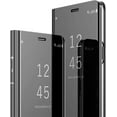 thumbnail image 1 of Smart Case for Galaxy S22 Ultra Sleep/Wake Window's View Design Flip 360 Full Body Built-in Protector Slim Hard Mirror Kickstand Screen Protection Cover for Galaxy S22 Ultra Black, 1 of 10