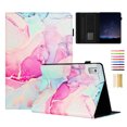 thumbnail image 1 of Smart Case for Lenovo Tab M9 9.0" 2023 Marble Pattern, Premium PU Leather Kickstand Magnetic Wallet Folio Flip Auto Sleep / Wake Case with Card Slots & Elastic Band & Pencil Holder, F, 1 of 5
