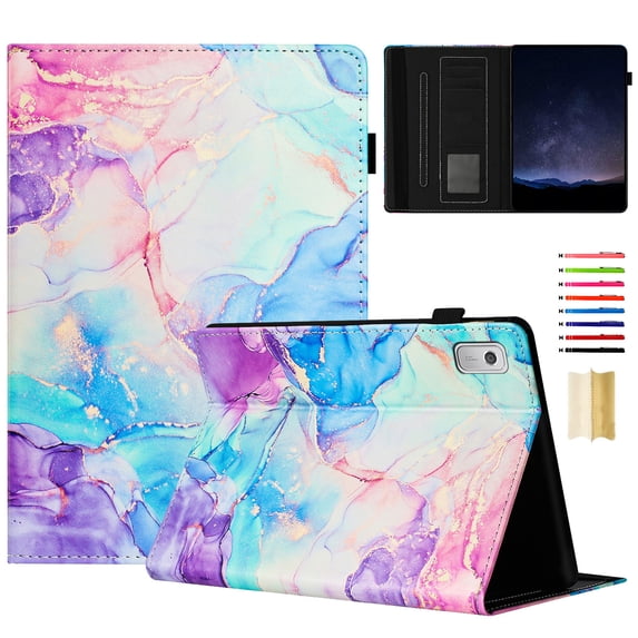 Smart Case for Lenovo Tab P11 2nd Gen 11.5 Inch 2023 Marble Pattern, Premium PU Leather Kickstand Magnetic Wallet Folio Flip Auto Sleep / Wake Case with Card Slots & Elastic Band & Pencil Holder, A