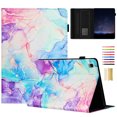 thumbnail image 1 of Smart Case for Samsung Galaxy Tab A7 10.4" 2020 Marble Pattern, Premium PU Leather Kickstand Magnetic Wallet Folio Flip Auto Sleep / Wake Case with Card Slots & Elastic Band & Pencil Holder, A, 1 of 5