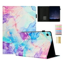Smart Case for Samsung Galaxy Tab A9  11.0" 2023 Marble Pattern, Premium PU Leather Kickstand Magnetic Wallet Folio Flip Auto Sleep / Wake Case with Card Slots & Elastic Band & Pencil Holder, A