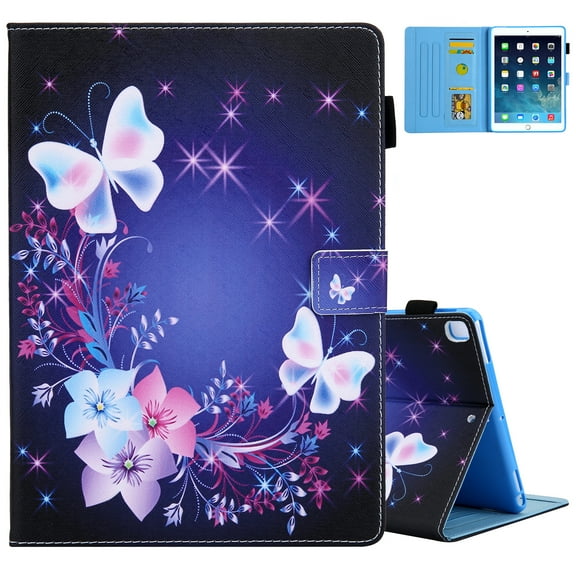 Smart Case for iPad 6th/5th Generation 2018 2017, iPad Air 2 Case 2014, iPad Air 1st Case 2013 - Protective Leather Wallet Fold Stand Slim Flip Cute Apple iPad 9.7 Inch Cover Case, Fairy Butterfly