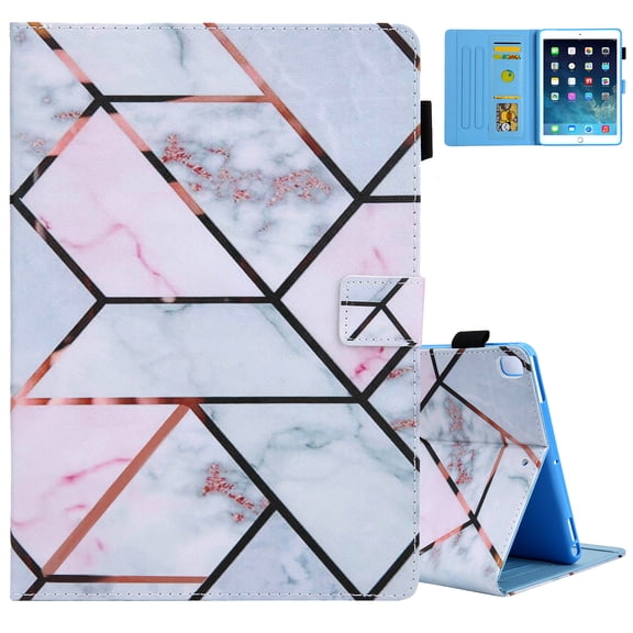 Smart Case for iPad 6th/5th Generation 2018 2017, iPad Air 2 Case 2014, iPad Air 1st Case 2013 - Protective Leather Wallet Fold Stand Slim Flip Cute Apple iPad 9.7 Inch Cover Case, Marble Blocks