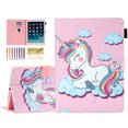 thumbnail image 1 of Smart Case for iPad 6th/5th Generation 2018 2017, iPad Air 2 Case 2014, iPad Air 1st Case 2013 - Protective Leather Wallet Fold Stand Slim Flip Cute Apple iPad 9.7 Inch Cover Case, Smile Pink Unicorn, 1 of 6