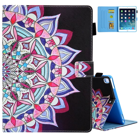 Smart Case for iPad 6th/5th Generation 2018 2017, iPad Air 2 Case 2014, iPad Air 1st Case 2013 - Protective Leather Wallet Fold Stand Slim Flip Cute Apple iPad 9.7 Inch Cover Case, Pretty Mandala