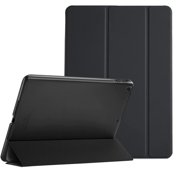 Smart Case for iPad 9.7 Inch iPad 6th/5th Generation 2018 2017(Model: A1893 A1954 A1822 A1823), Ultra Slim Lightweight Stand Cover with Translucent Frosted Back -Black